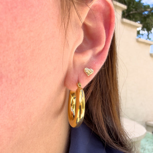 Classic Gold Steel Thick Hoops