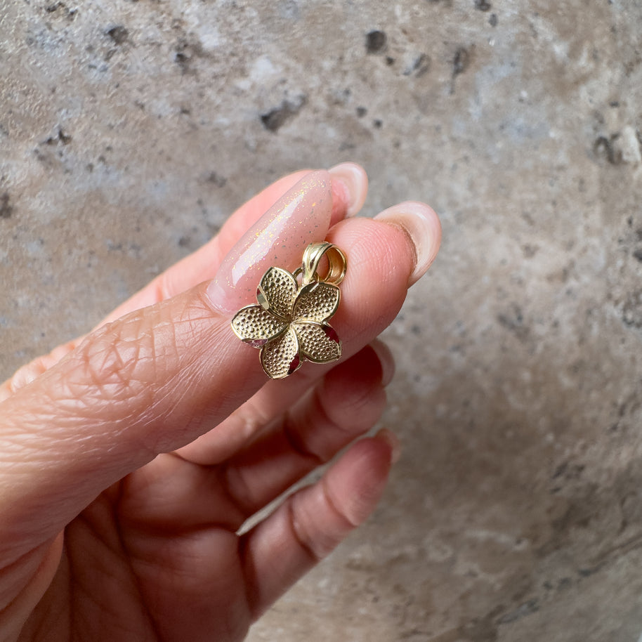 Hawaian Flower 14k Solid Gold Charm
