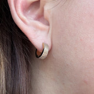 Silver & Gold Lines Steel Hoops