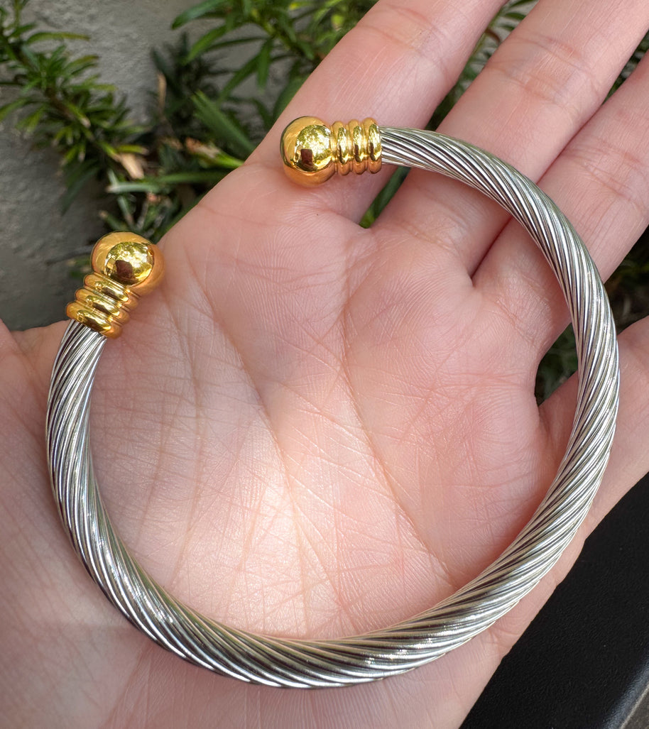 Gold and Silver Rigid Bracelet