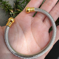 Gold and Silver Rigid Bracelet