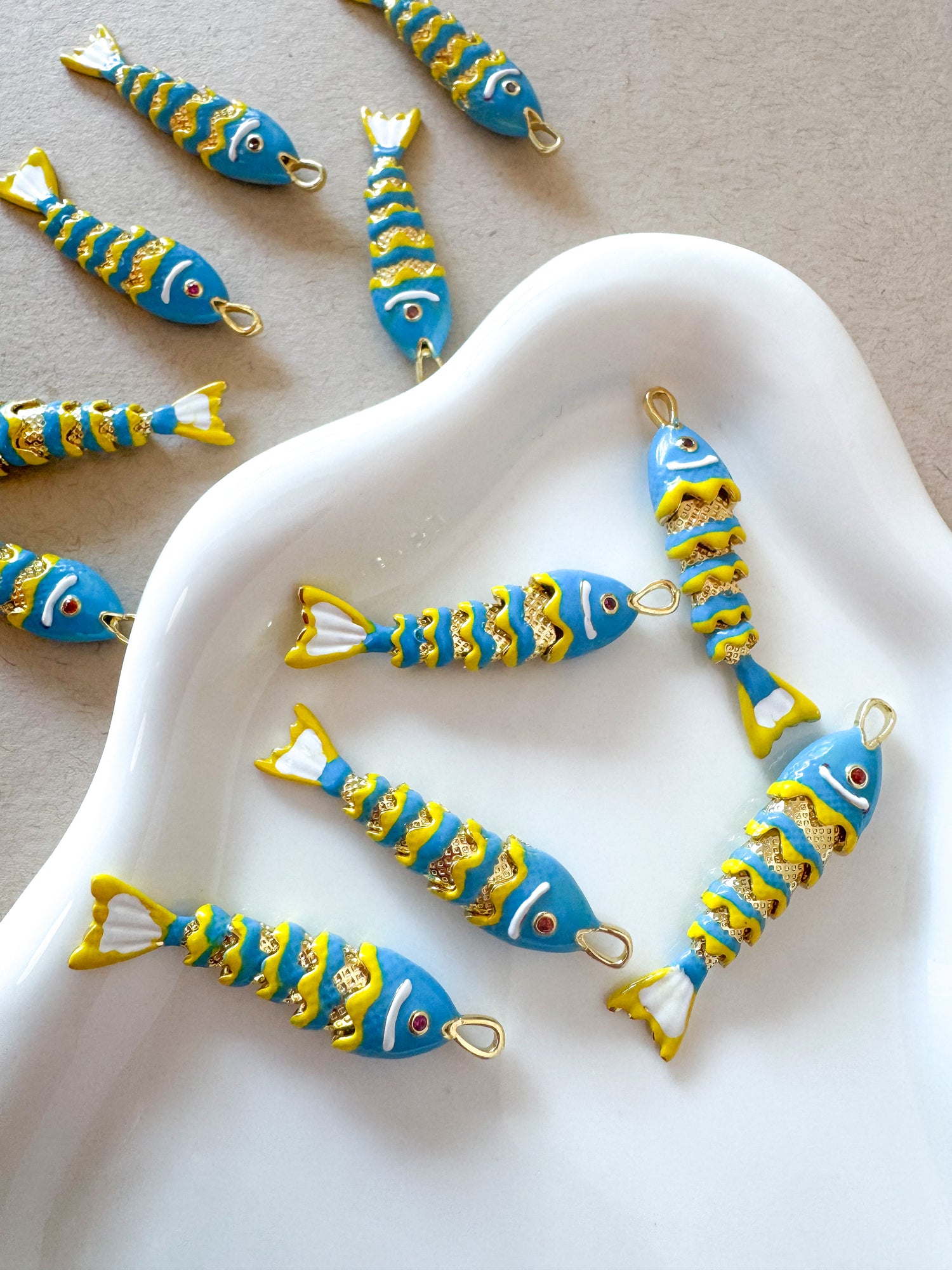 Blue Fishes Charms