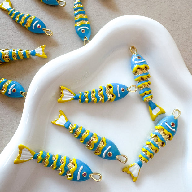 Blue Fishes Charms