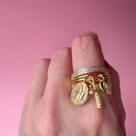 Guadalupe Style Cross and Heart Ring