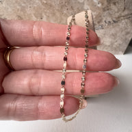 Alternating Style Chain 14K Solid Gold Necklace
