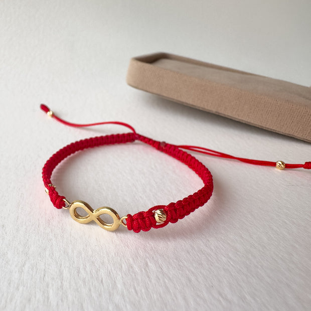 Infinity 18K Gold Red String Bracelet