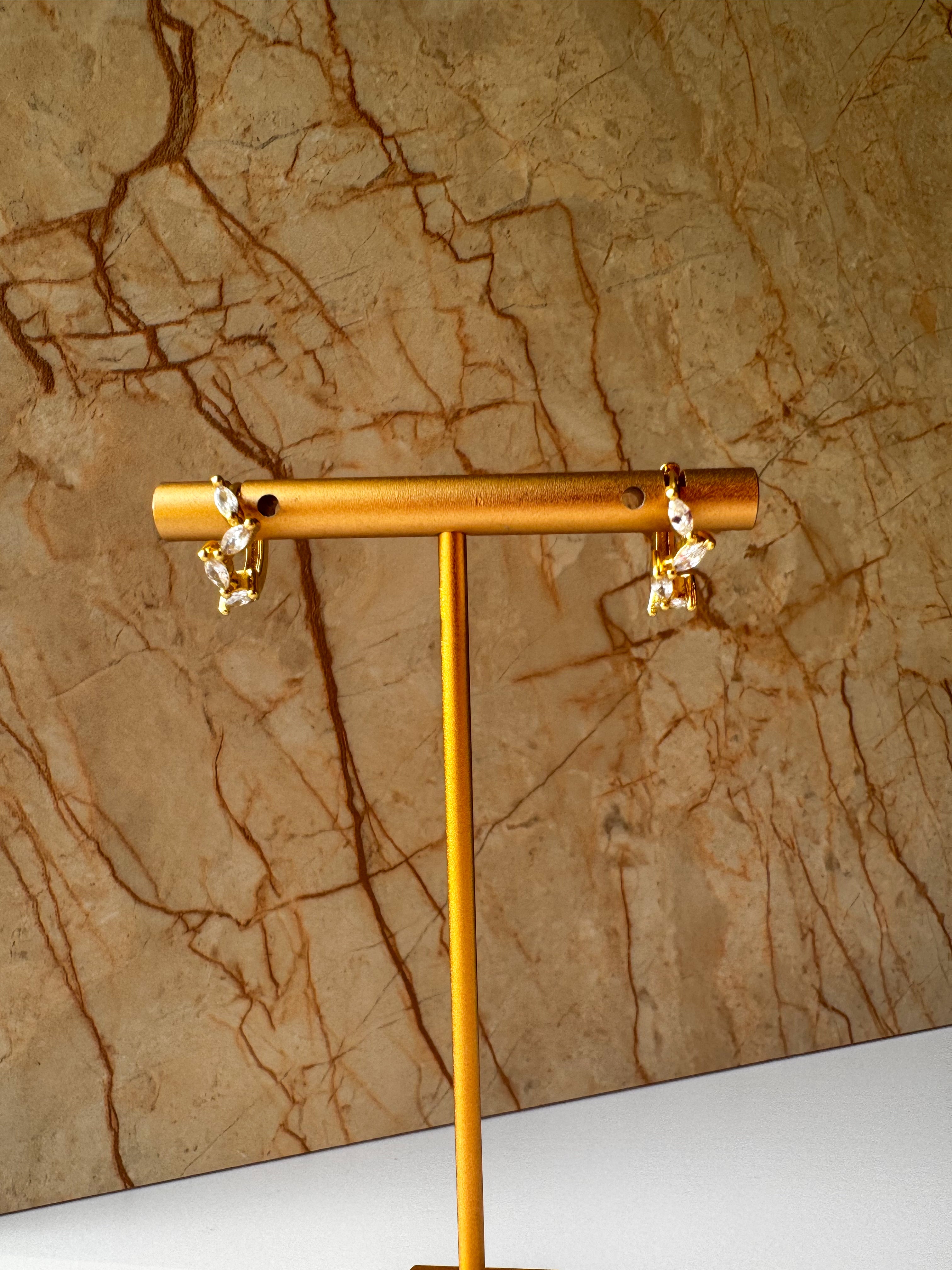 Argollas Hojitas Cristal