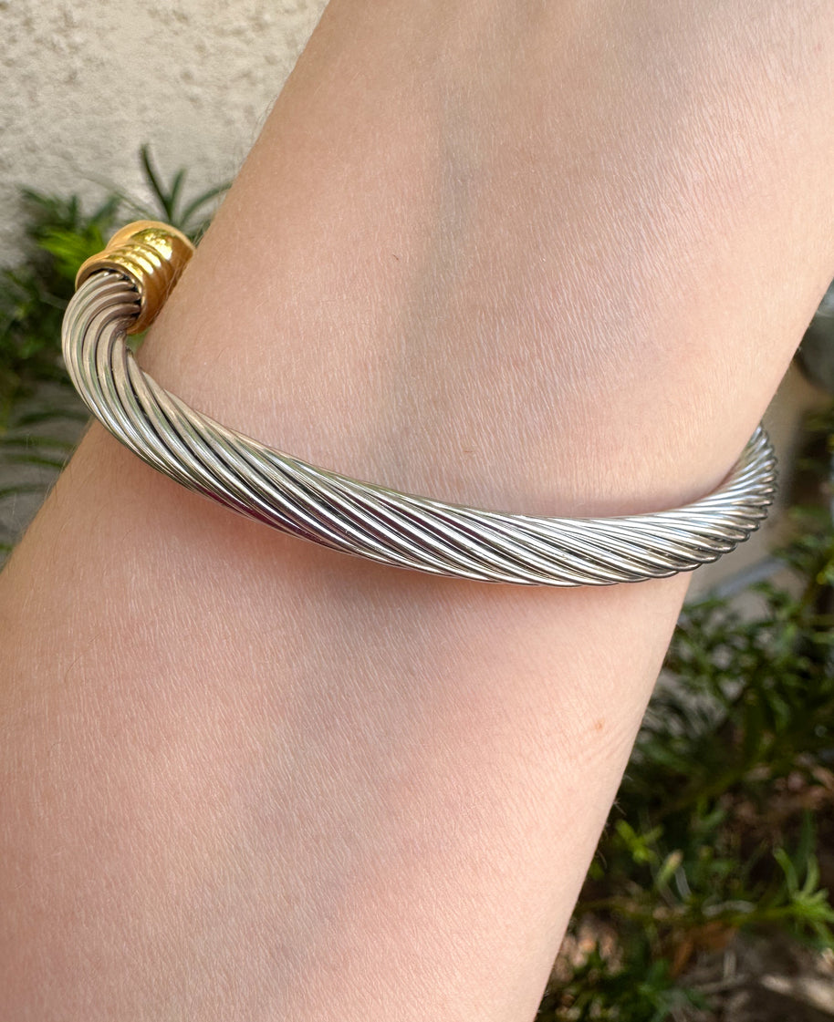 Gold and Silver Rigid Bracelet