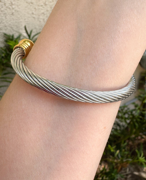 Gold and Silver Rigid Bracelet