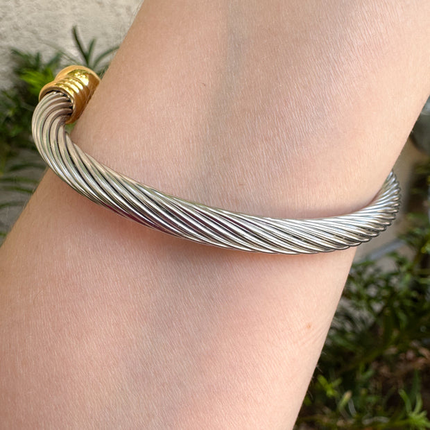 Gold and Silver Rigid Bracelet