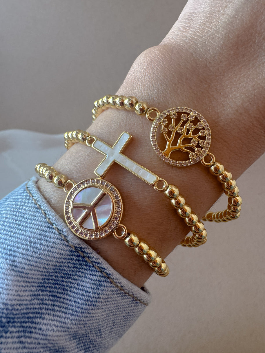 Cross & Various Charms Elastic Bracelets