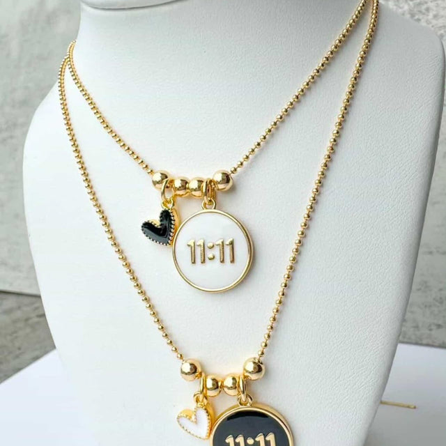 11:11 Black & White Adjustable Chain Necklaces