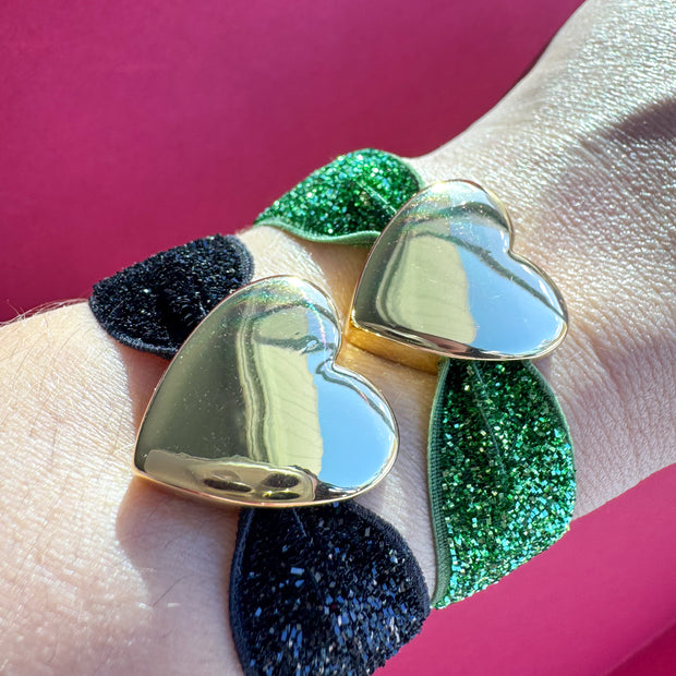 Brazaletes Elásticos Corazones Gold