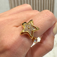 Golden Star & Zircon Ring