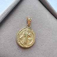 St. Benedict Medal 18k Solid Gold Hollow Charm