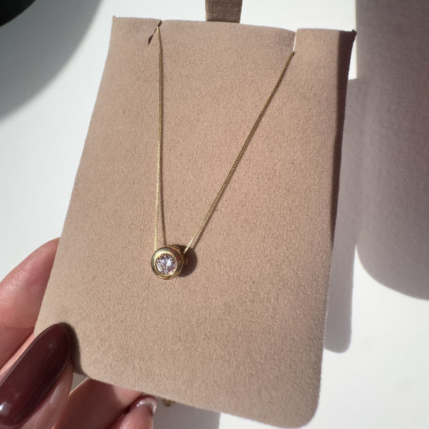 Solitaire Glow 18K Italian Gold Necklace
