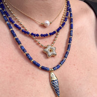 Imperial Jasper Necklace + Blue Fish