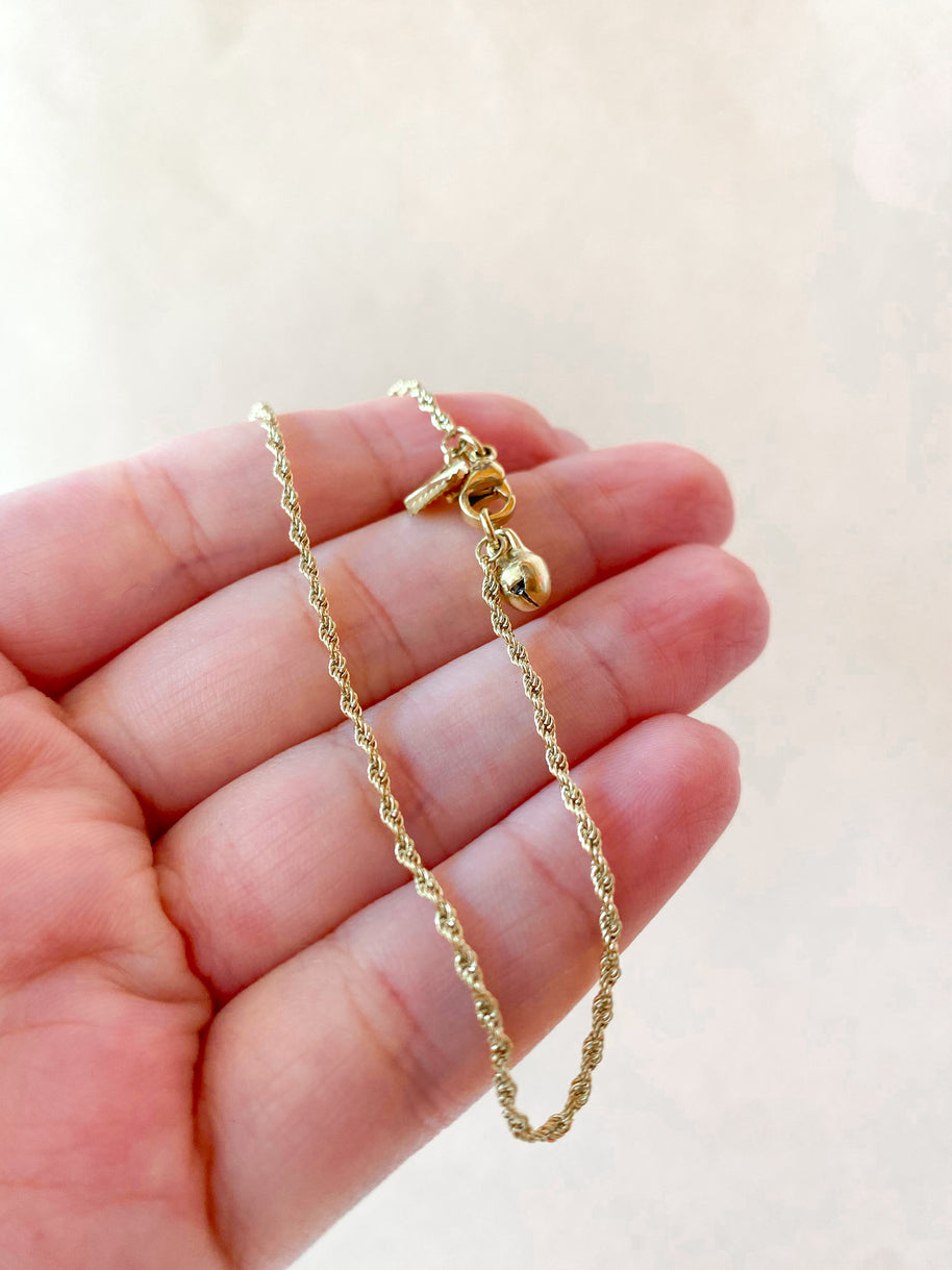 Rope Chain Golden Style Anklet