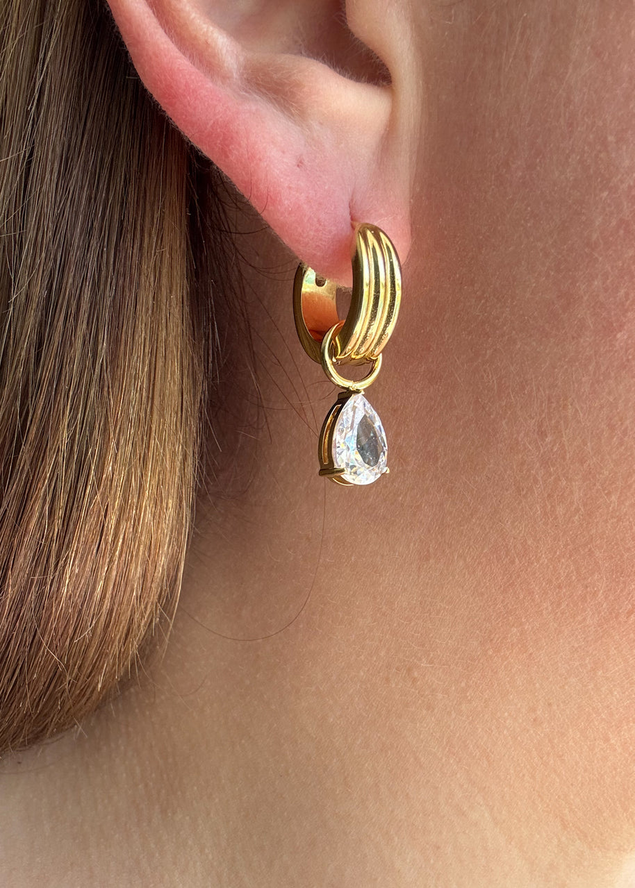 Crystal Shiny Steel Hoops