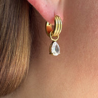 Crystal Shiny Steel Hoops