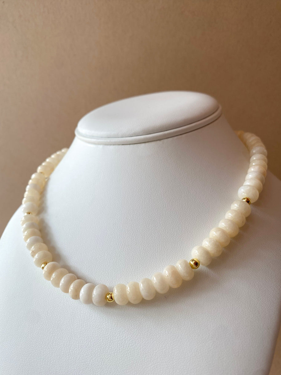 White Morganita Beads Necklace
