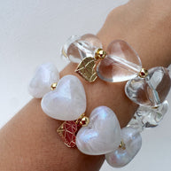 2 Styles of Elastic Acrylic Hearts Bracelets