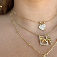 Golden Heart & Religious Necklace