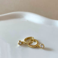 Little Zircon Golden Hoops