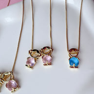 Pink & Blue Medium Kids Necklaces