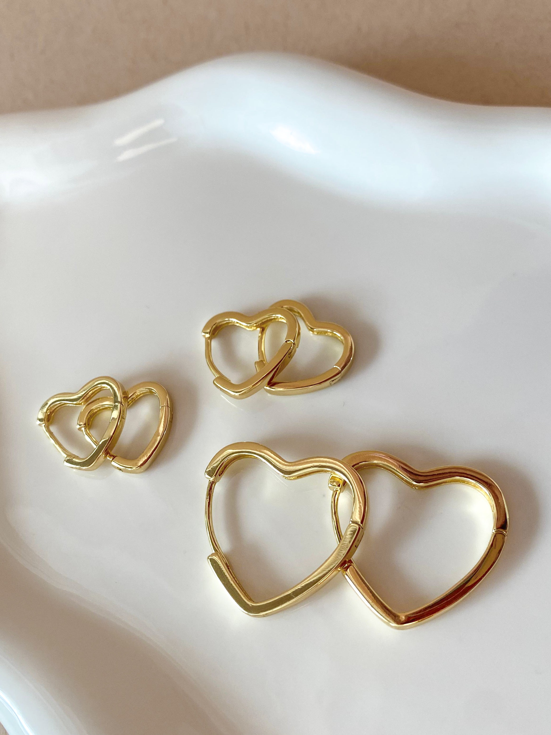 Big, Medium and Little Heart Silhouette Hoops