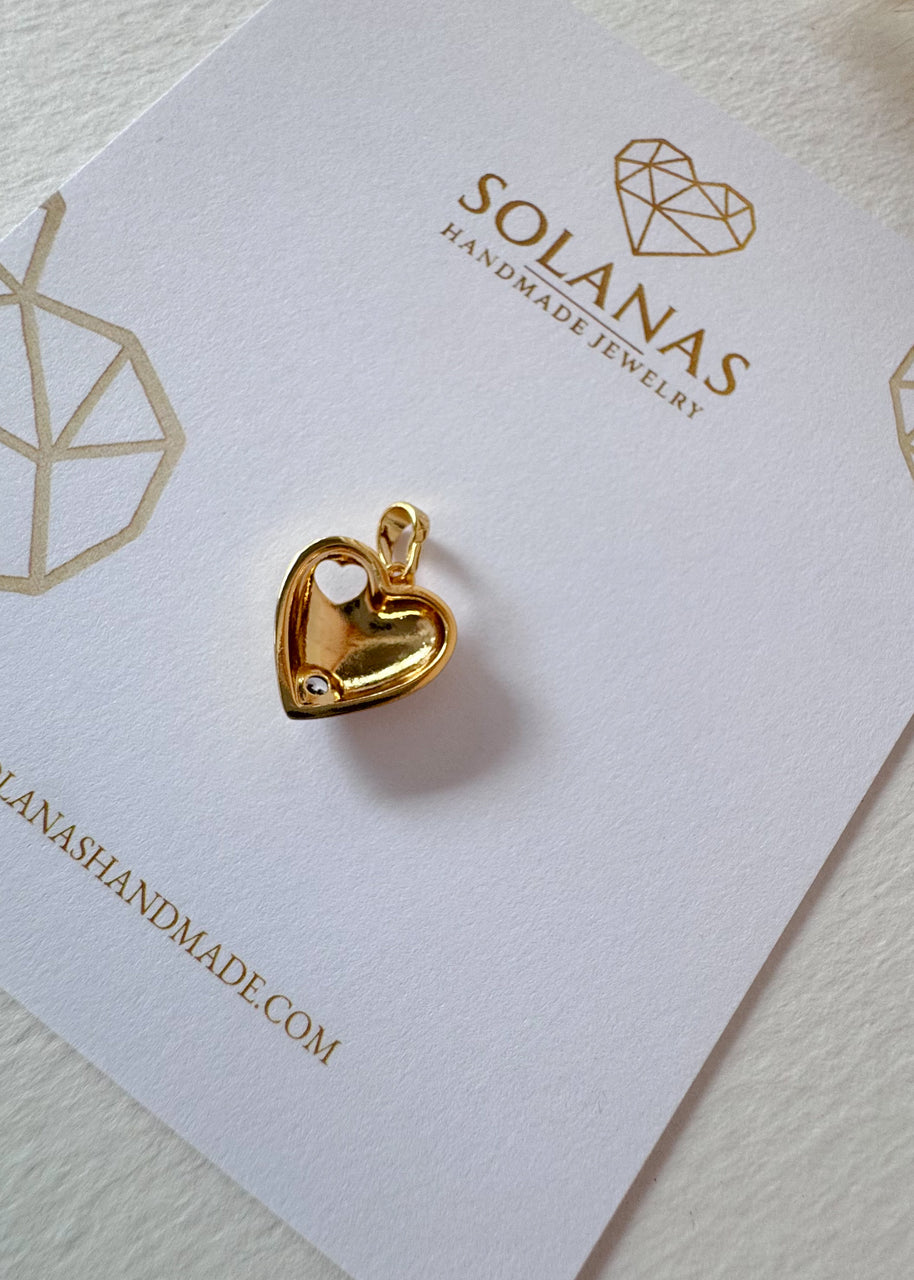 Little Golden Heart Silhouette Charm
