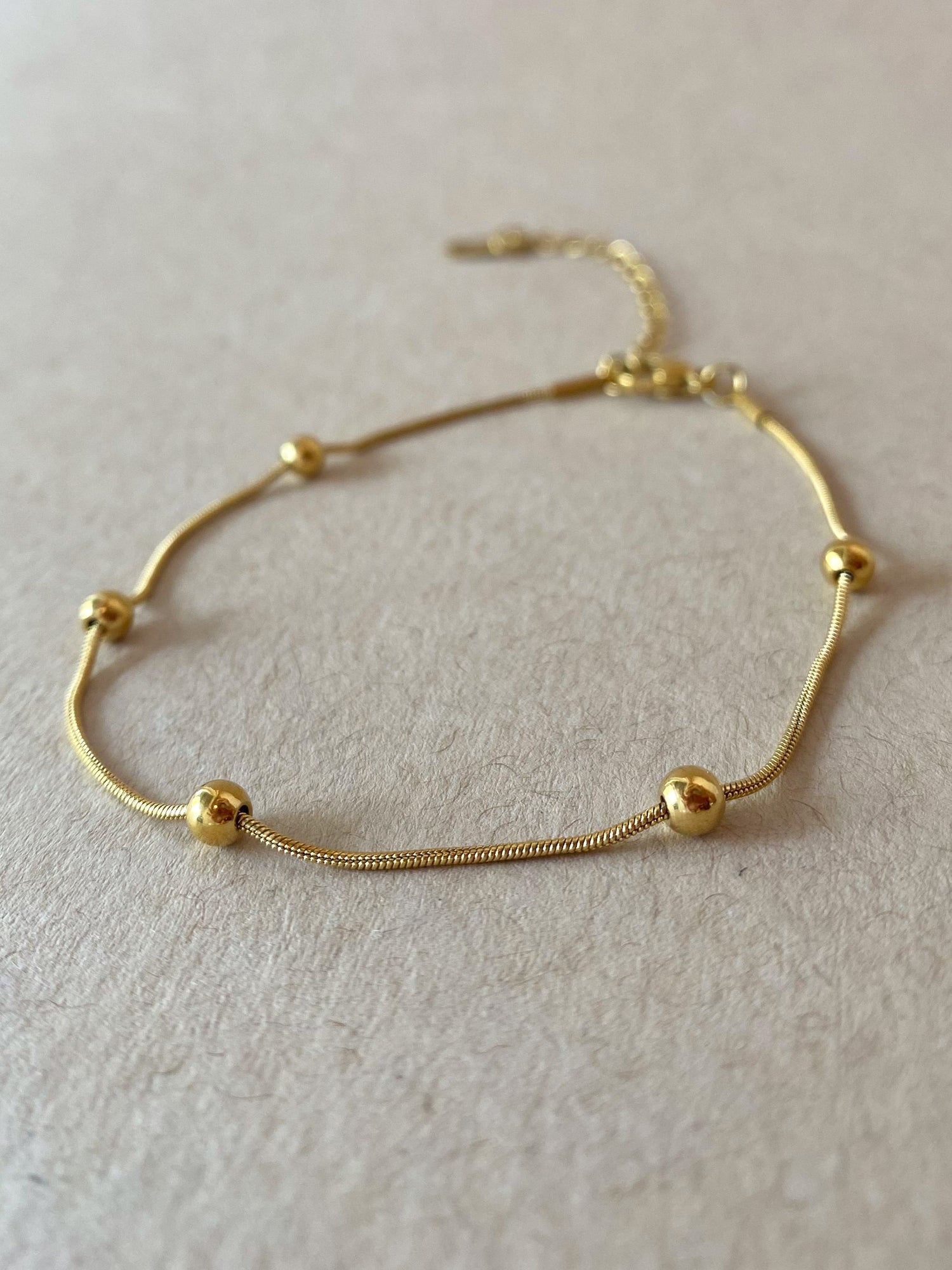 Golden Little Balls Steel Anklet