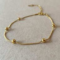 Golden Little Balls Steel Anklet