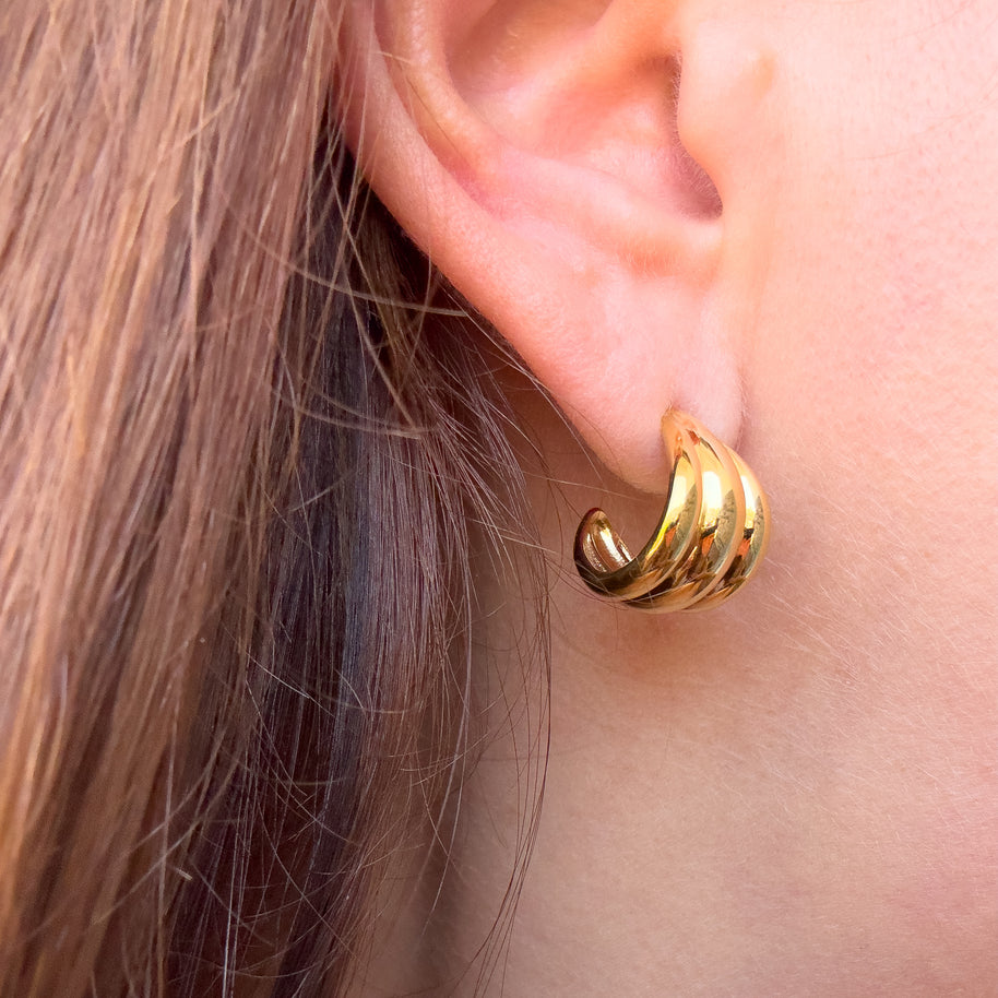 Chunky Triple Hoop Earrings