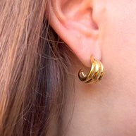 Chunky Triple Hoop Earrings