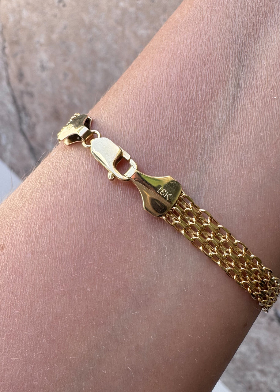 Bismark Style 18k Solid Gold Bracelet