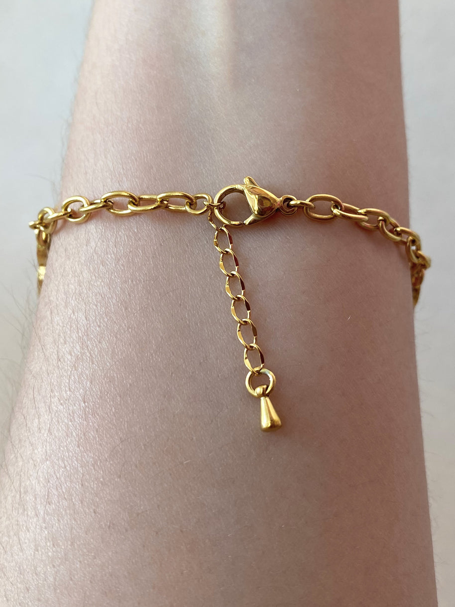 Black and Gold Clover Sillhouette Steel Bracelet