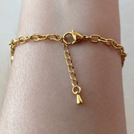 Black and Gold Clover Sillhouette Steel Bracelet