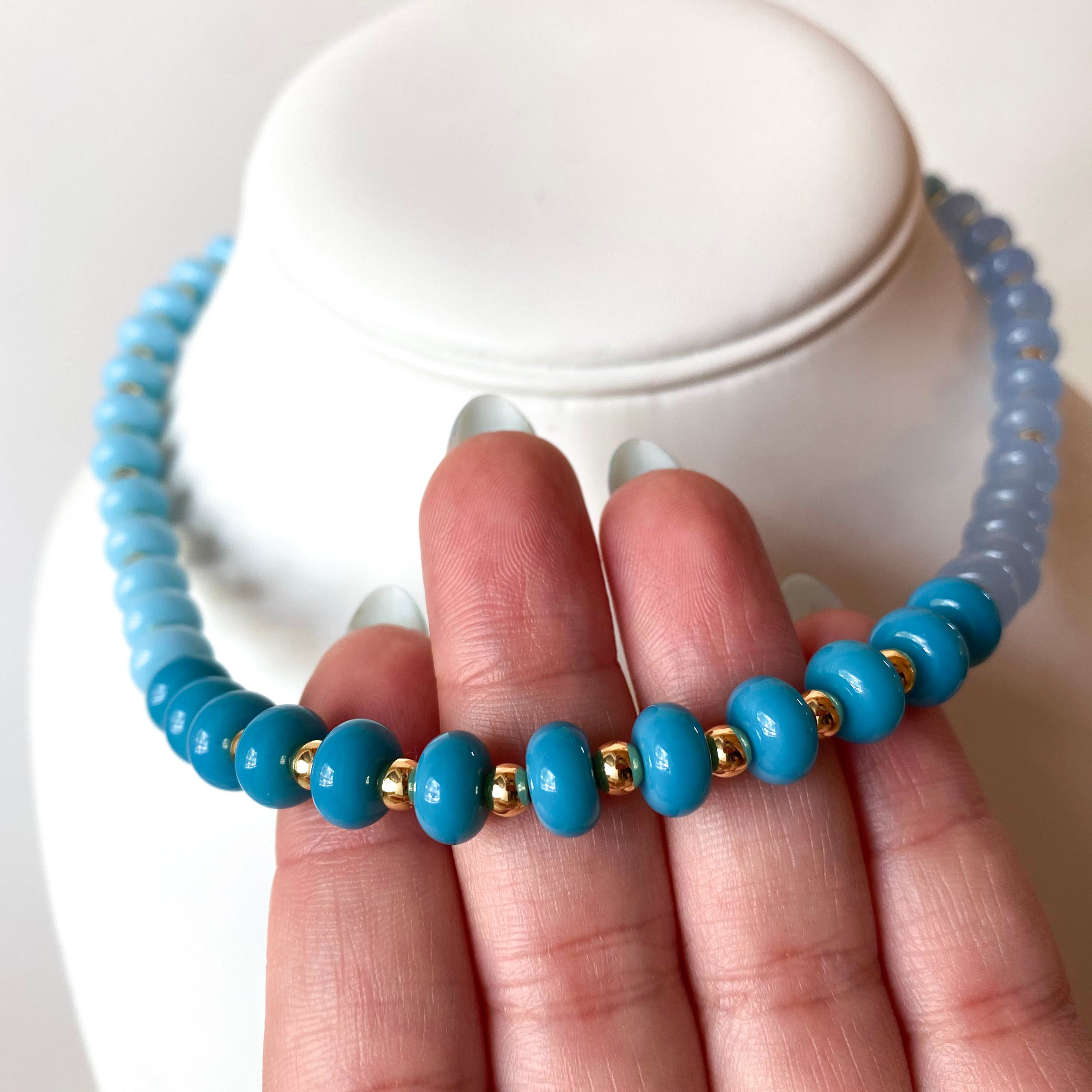 Blue Degraded Beads Necklace