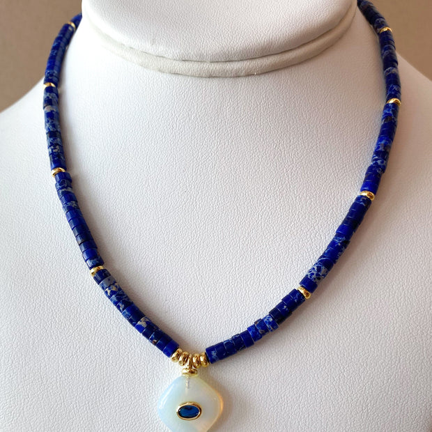 Opal Stone in a Imperial Jasper Stone Necklace