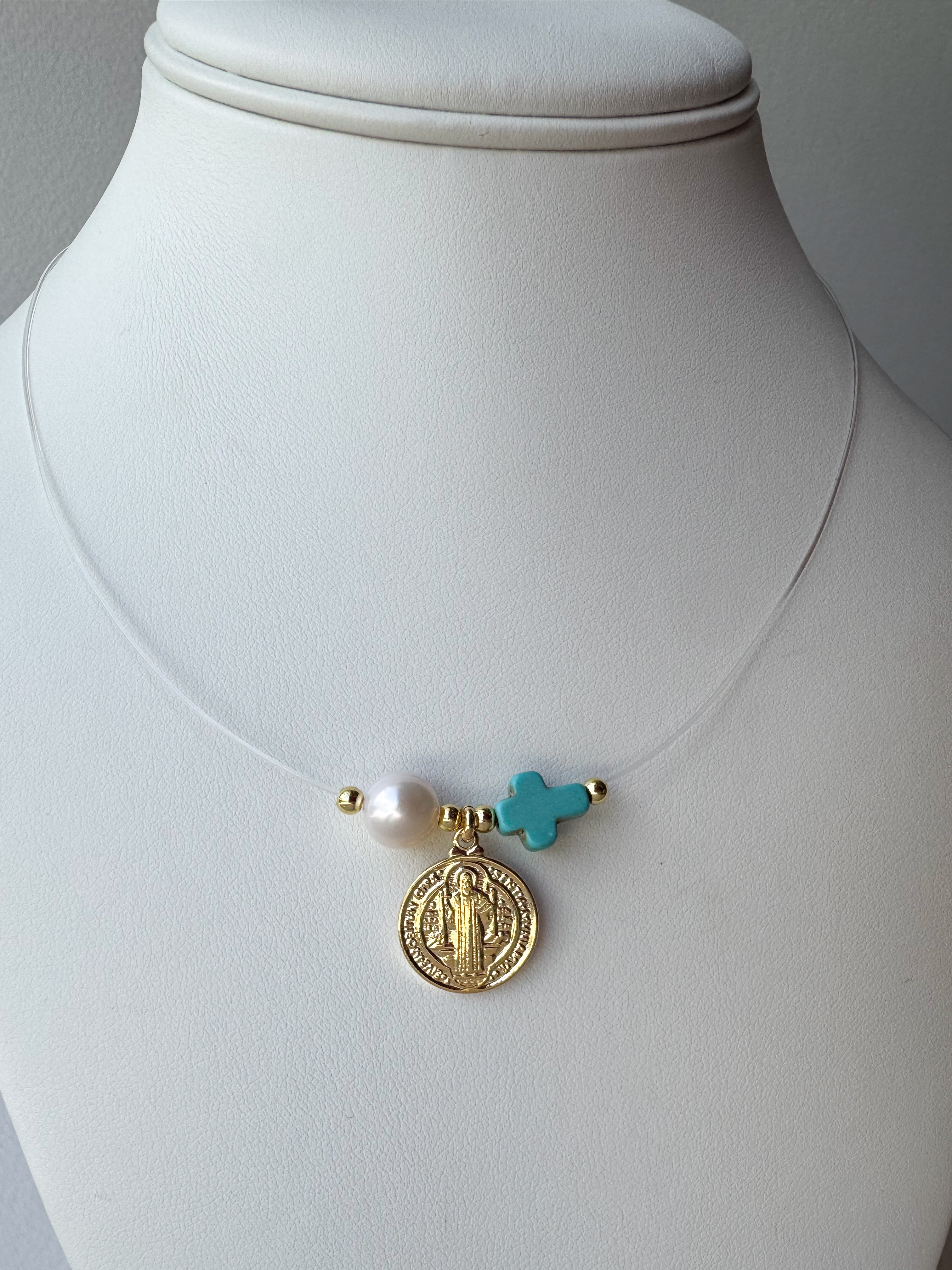 St. Benedict & Our Father Ghost Style Necklace