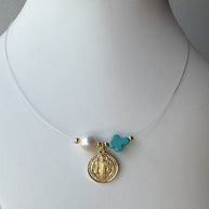 St. Benedict & Our Father Ghost Style Necklace