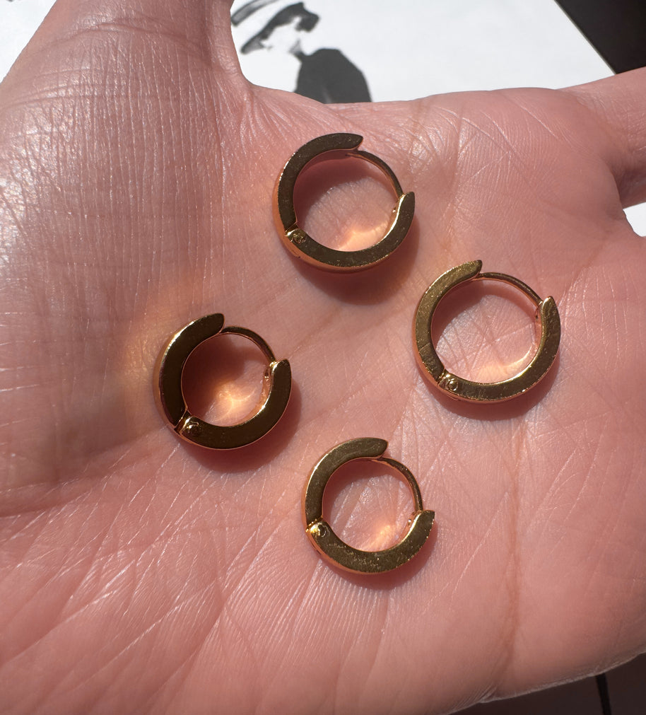Medium & Little Gold Steel Hoops