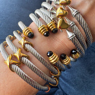 X Gold & Silver Steel Bracelet