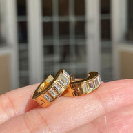 Golden Steel Crystal Hoops