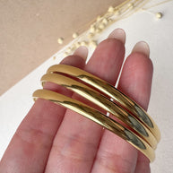 Set 3 Golden Medium Bangle