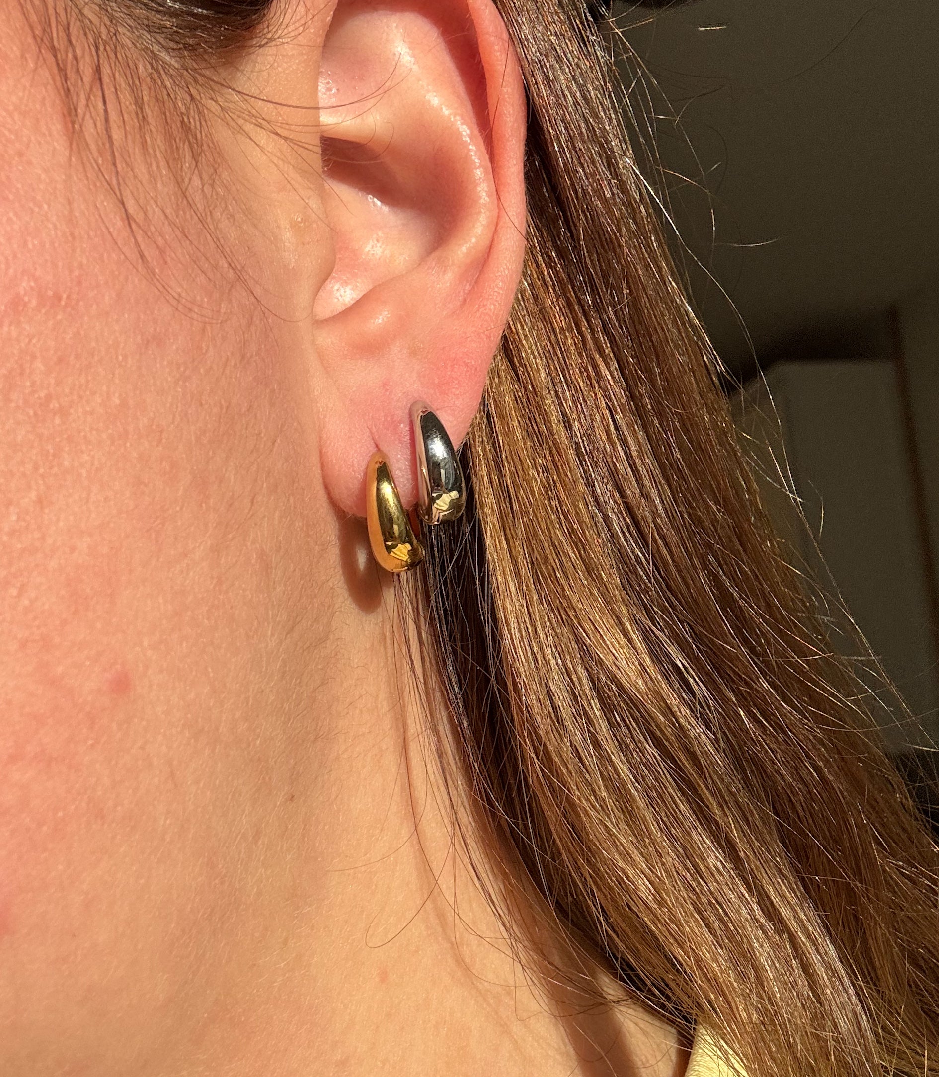 Gold & Silver Oval Hoops