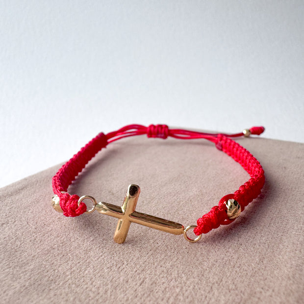 Pulsera Roja Cruz 18k