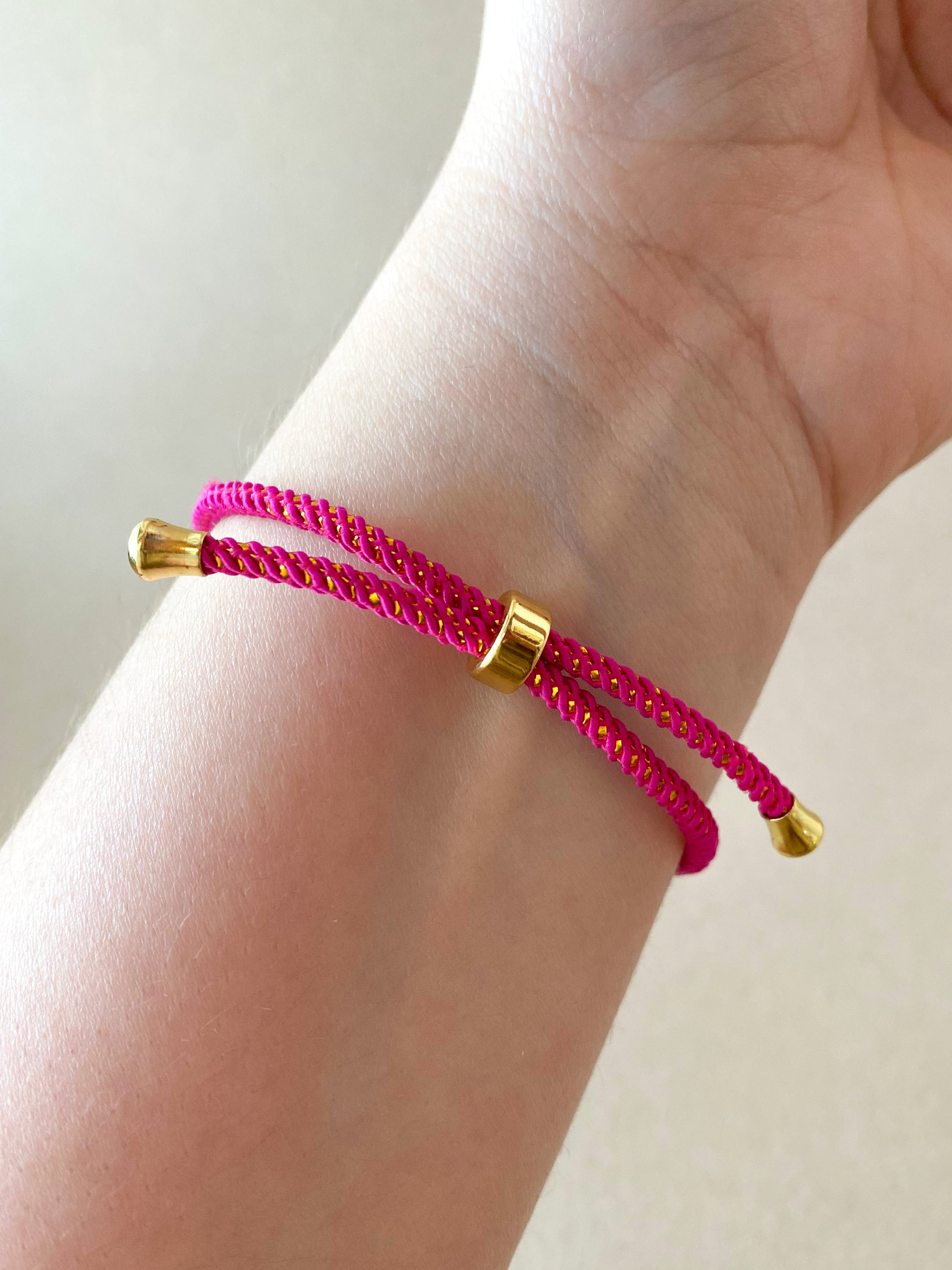 Colorful Crystals Pink Adjustable Bracelet