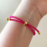 Colorful Crystals Pink Adjustable Bracelet